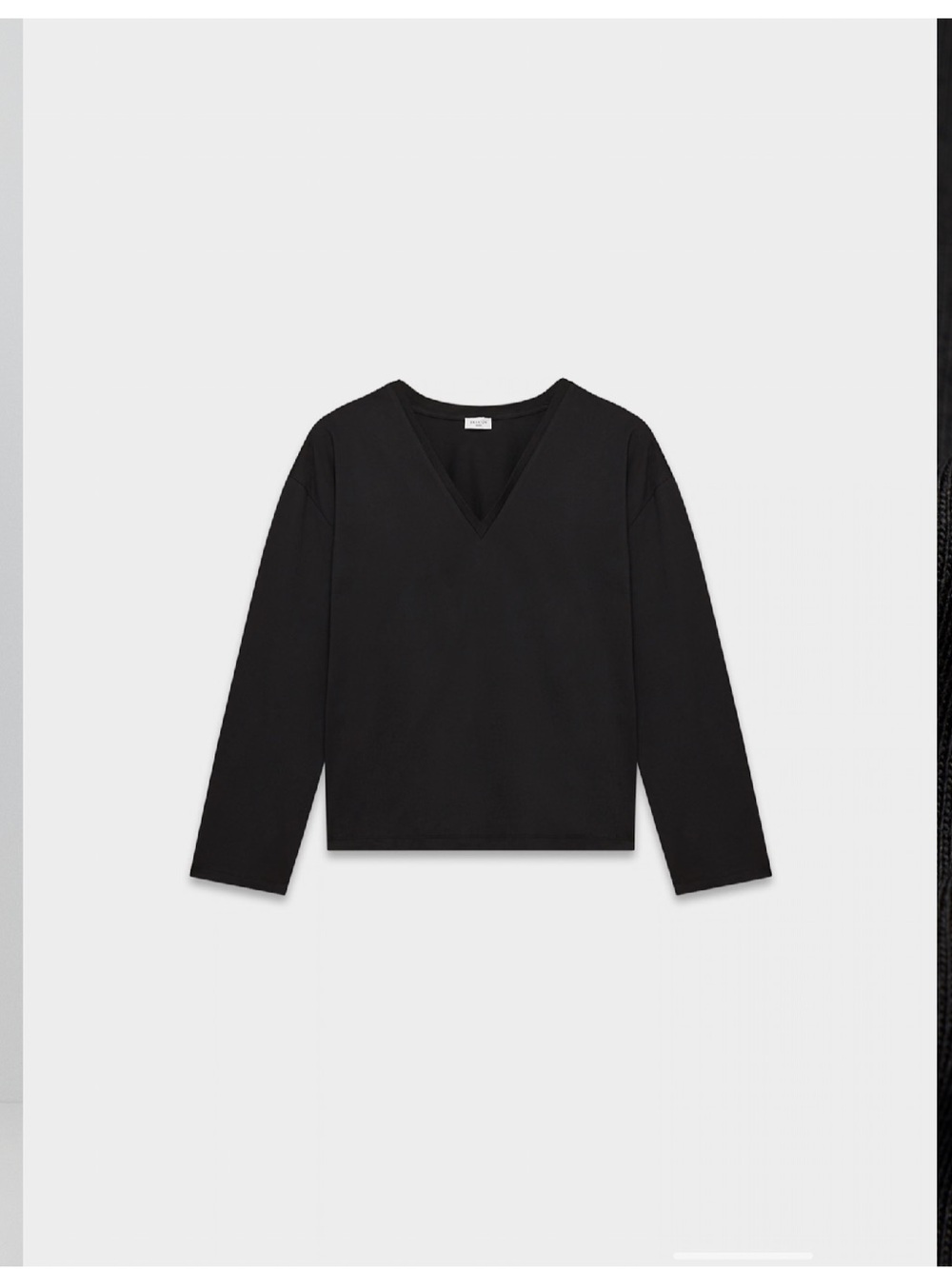 Aritzia Black Long-Sleeve V-Neck Top